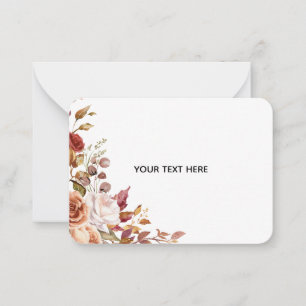 Create Your Own Floral Flat Note Card