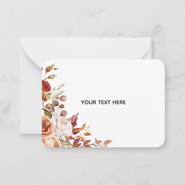 Create Your Own Floral Flat Note Card (Front)