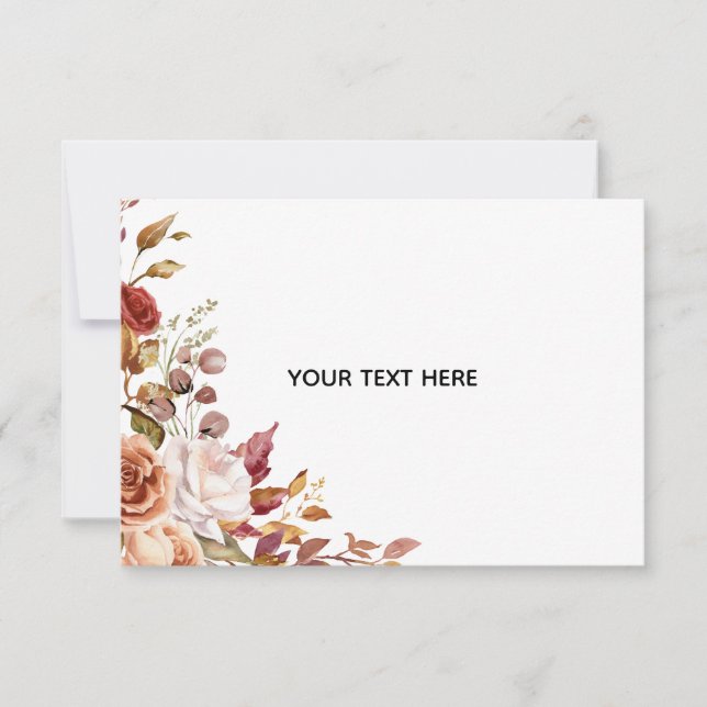 Create Your Own Floral Flat Thank You Card (Front)