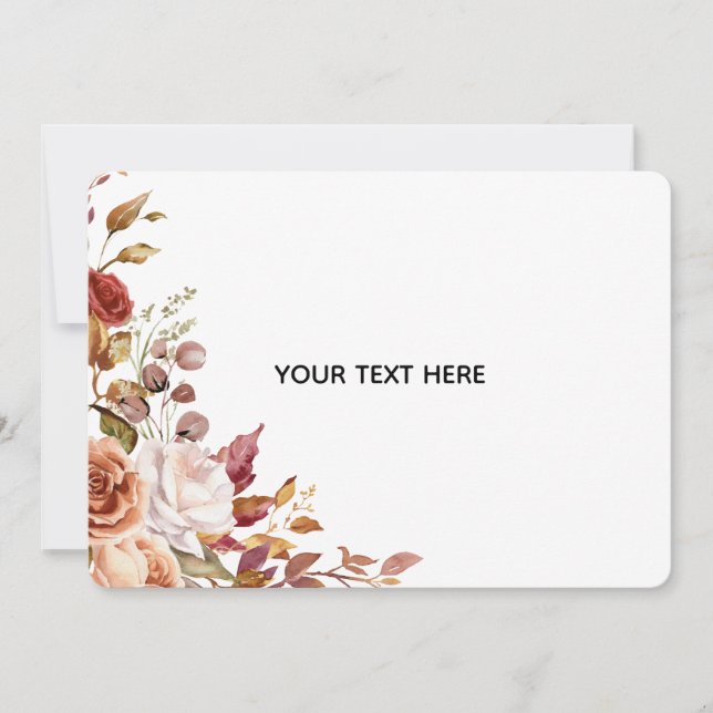 Create Your Own Floral Flat Thank You Card (Front)