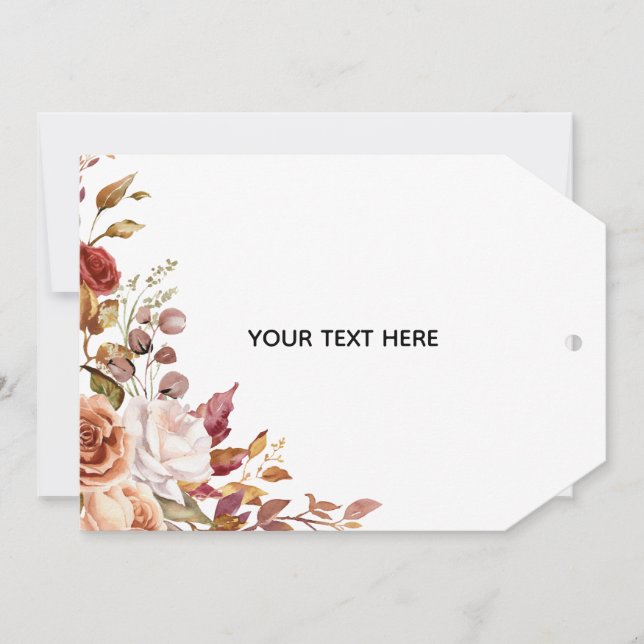 Create Your Own Floral Flat Thank You Card (Front)