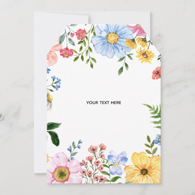 Create Your Own floral Flat Thank You Card (Front)