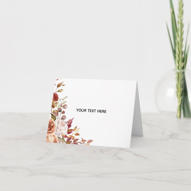 Create Your Own Floral Folded Greeting Card (Front)