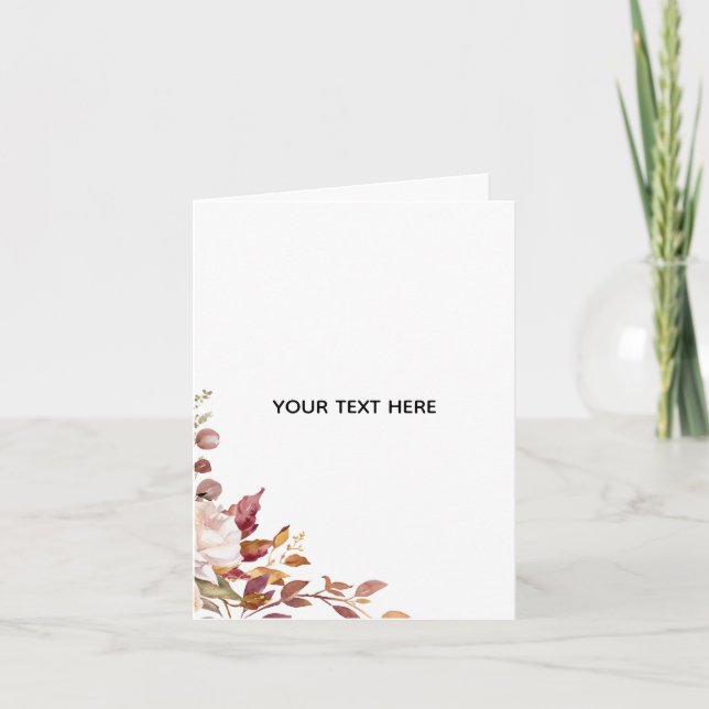 Create Your Own Floral Folded Greeting Card (Front)