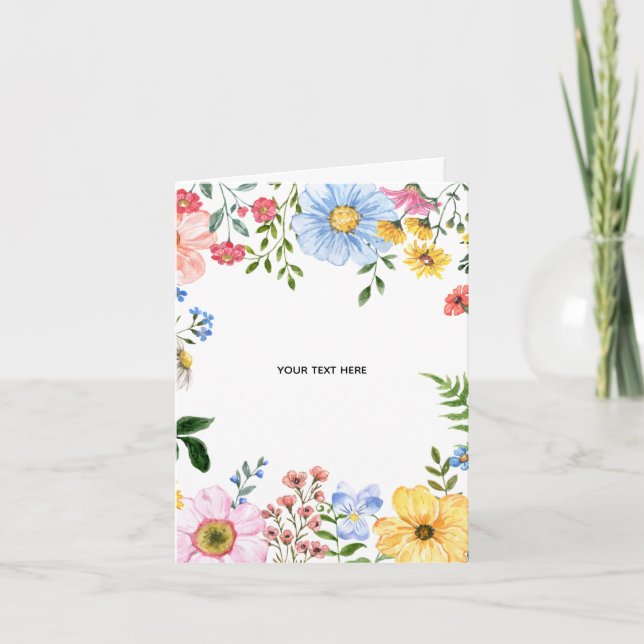 Create Your Own floral Folded Thank You Card (Front)