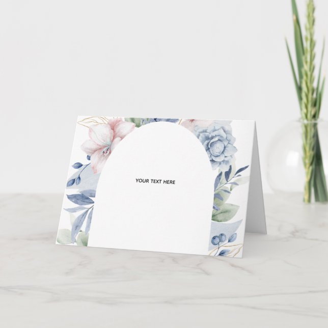 Create Your Own floral Folded Thank You Card (Front)
