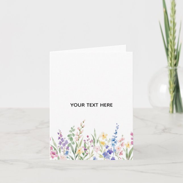 Create Your Own Floral Folded Thank You Card (Front)