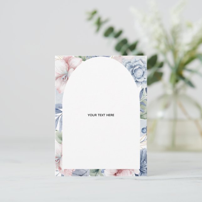 Create Your Own floral Folded Thank You Card (Standing Front)