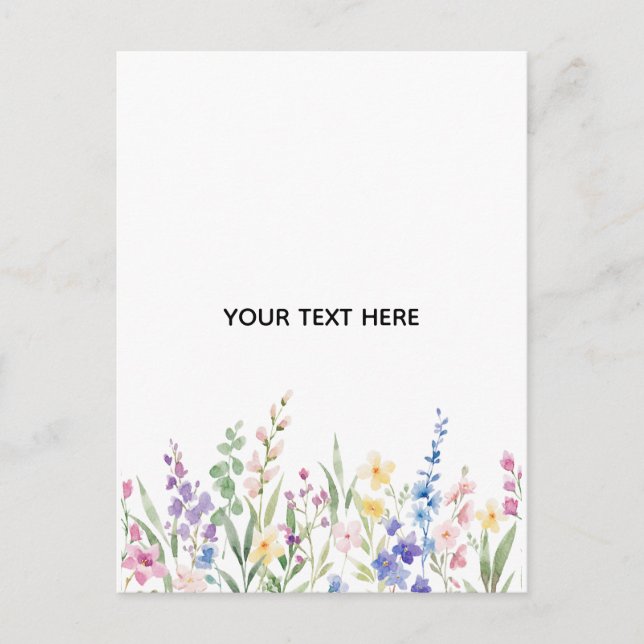 Create Your Own Floral  Holiday Postcard (Front)