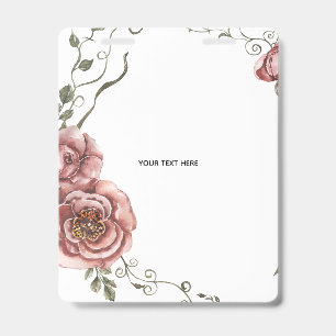 Create Your Own floral  ID Badge