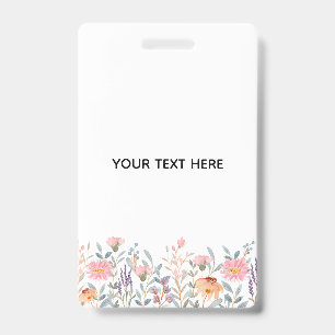 Create Your Own Floral  ID Badge