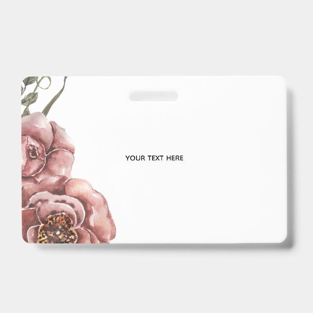 Create Your Own floral  ID Badge (Front)