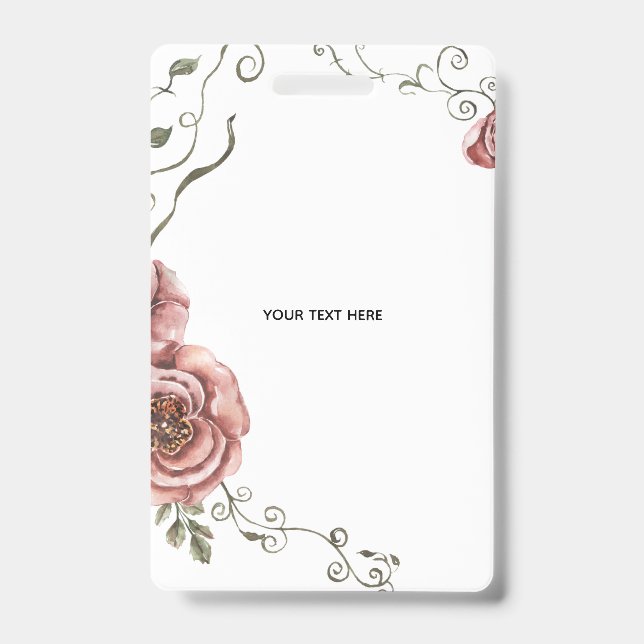 Create Your Own floral  ID Badge (Front)