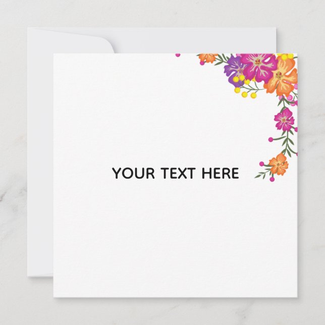 Create Your Own Floral  Invitation (Front)