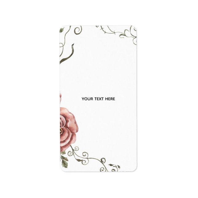 Create Your Own floral  Label (Front)