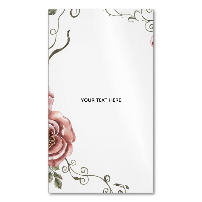 Create Your Own floral  Magnetic Business Card (Front Vertical)