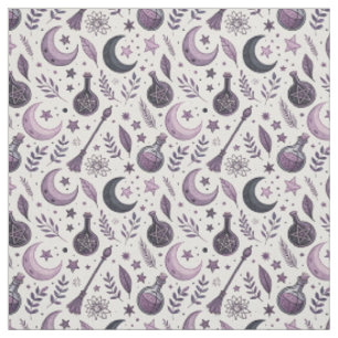 Create Your Own Floral Mauve Crescent Moon Magic Fabric