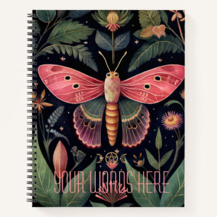 Create Your Own Floral Multicolored Garden Moth Notebook