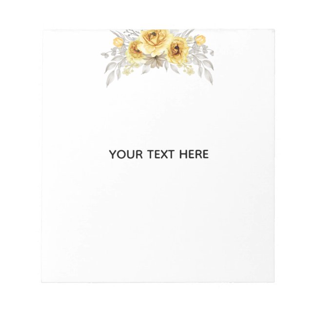 Create Your Own Floral  Notepad (Front)