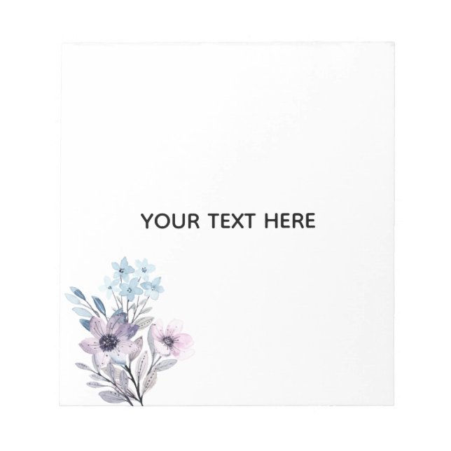Create Your Own Floral  Notepad (Front)