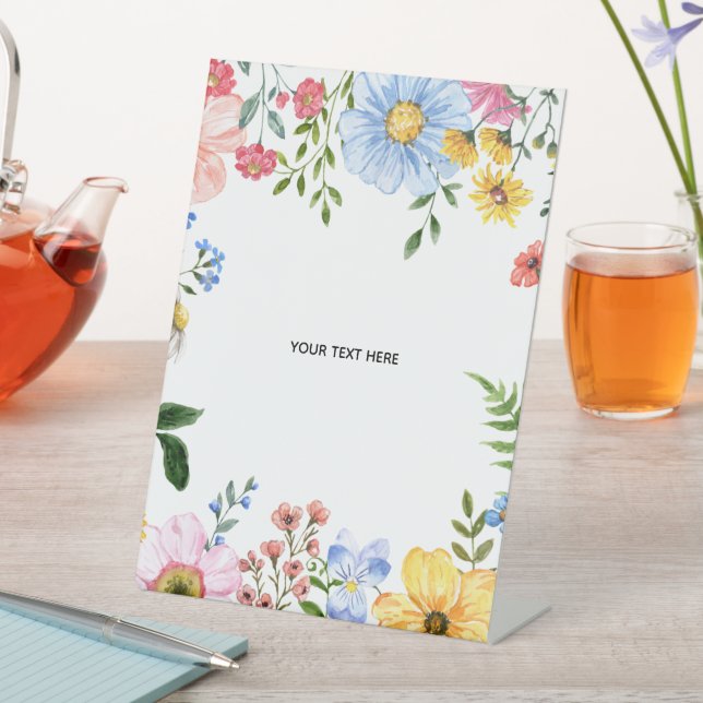 Create Your Own floral Pedestal Sign (In SItu)