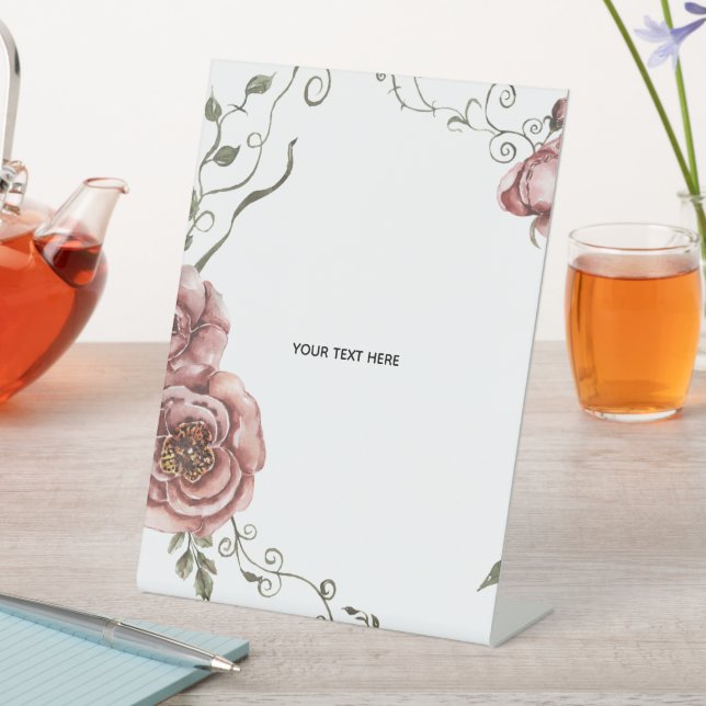 Create Your Own floral  Pedestal Sign (In SItu)