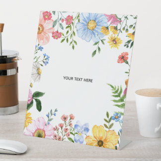 Create Your Own floral Pedestal Sign