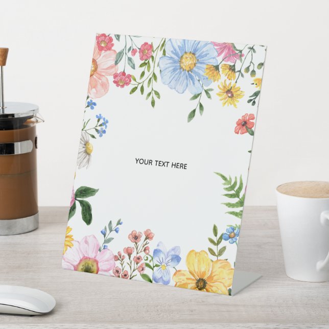 Create Your Own floral Pedestal Sign (In SItu)