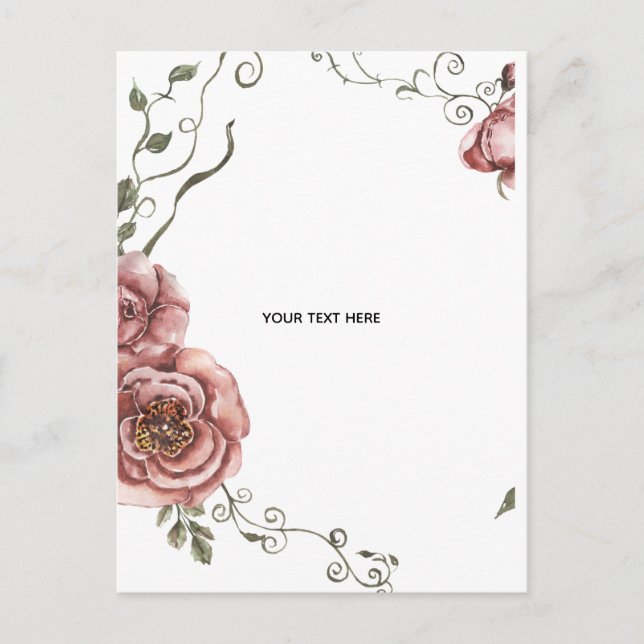 Create Your Own floral  Postcard (Front)