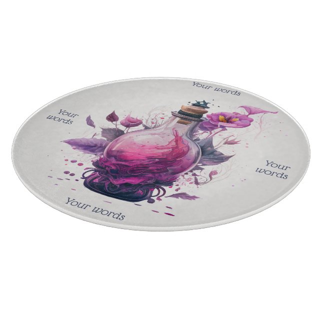 Create Your Own Floral Potion Bottle Apothecary Cutting Board (Corner)