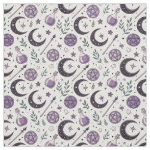 Create Your Own Floral Purple Crescent Moon Magic Fabric