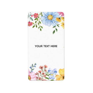 Create Your Own floral Return Address Label