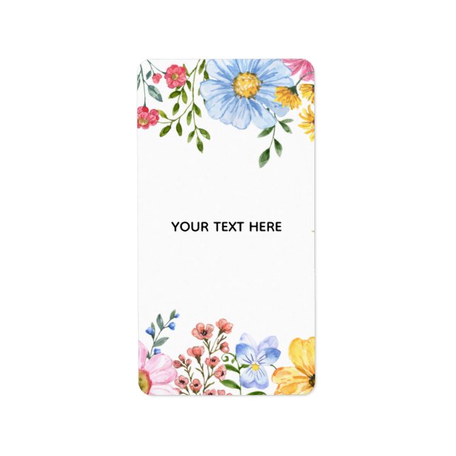 Create Your Own floral Return Address Label (Front)