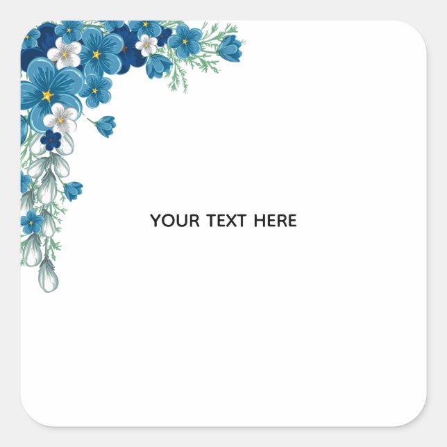 Create Your Own Floral Square Sticker (Front)