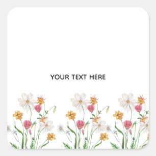 Create Your Own Floral Square Sticker