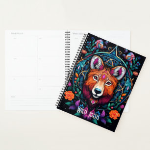 Create Your Own Floral Tribal Red Fox Totem Animal Planner