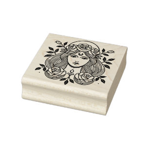 Create Your Own Flower Goddess High Priestess Rubber Stamp