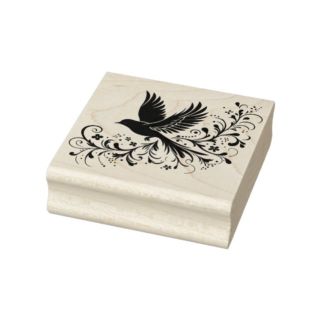 Create Your Own Flower Vine Songbird Rubber Stamp (Stamp)