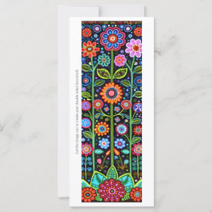 Create Your Own Folk Art Flowers Bookmark Card