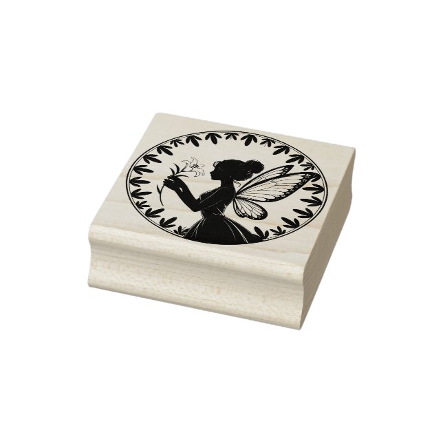 Create Your Own Framed Lily Flower Fairy Rubber Stamp (Stamp)