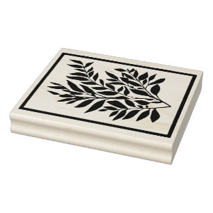 Create Your Own Framed Long Leaf Foliage Floral Rubber Stamp