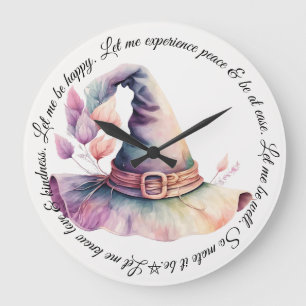 Create Your Own Frilly Rainbow Witch Hat Leaves Large Clock