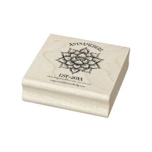 Create Your Own Full Bloom Lotus Flower Rubber Stamp