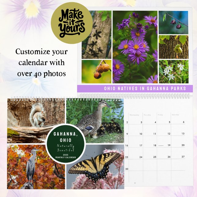 Create Your Own Fully Customisable Photo Calendar (Custom photo calendar allows you to personalize yours with over 40 photos. Multiple sizes available.)