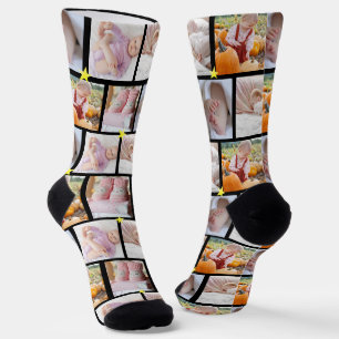 Create your own Fun 5-photo collage Crew  Socks