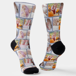 Create your own Fun 5-photo collage Crew  Socks