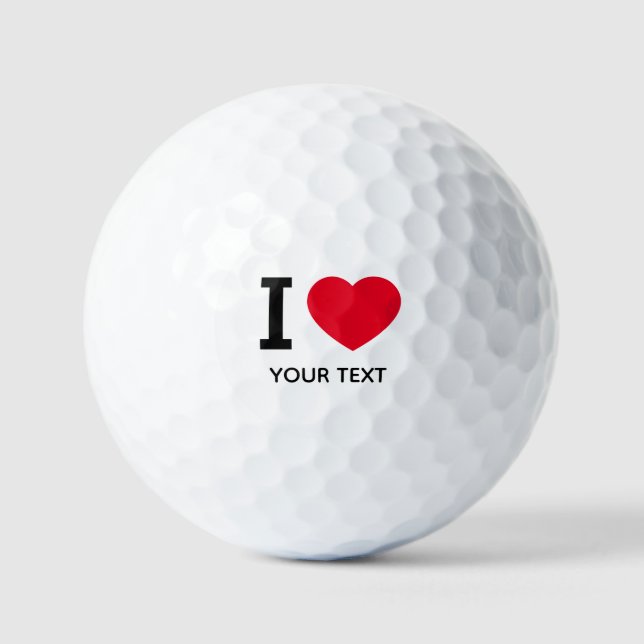 Create Your Own Funny I love  Golf Balls (Front)