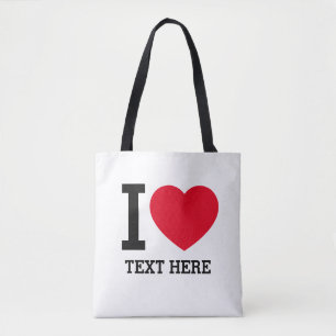 Create Your Own Funny I love Tote Bag