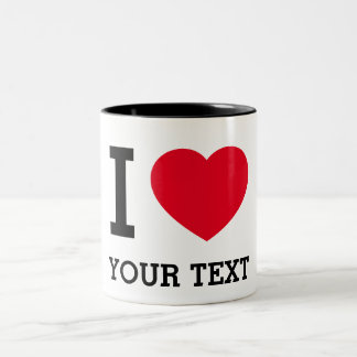 Create Your Own Funny I love Two-Tone Coffee Mug
