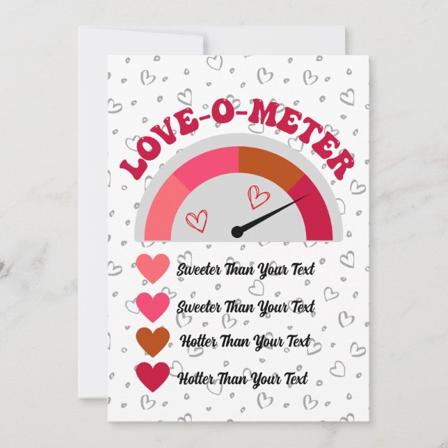 Create Your Own Funny Love Metre  Holiday Card (Front)